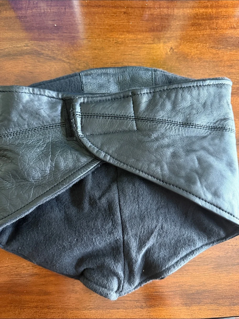 Men's Black Leather Face Mask - Classic Protective Accessory